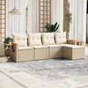 Image de Vidaxl Salon De Jardin Avec Coussins 5 Pcs Beige RÃ©sine TressÃ©e