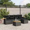 Image de Vidaxl Salon De Jardin 6 Pcs Avec Coussins Noir RÃ©sine TressÃ©e