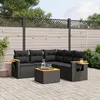 Image de Vidaxl Salon De Jardin 6 Pcs Avec Coussins Noir RÃ©sine TressÃ©e