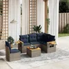 Image de Vidaxl Salon De Jardin 6 Pcs Avec Coussins Gris RÃ©sine TressÃ©e