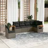 Image de Vidaxl Salon De Jardin 6 Pcs Avec Coussins Gris RÃ©sine TressÃ©e