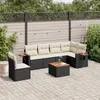 Image de Vidaxl Salon De Jardin 7 Pcs Avec Coussins Noir RÃ©sine TressÃ©e