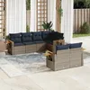 Image de Vidaxl Salon De Jardin 7 Pcs Avec Coussins Gris RÃ©sine TressÃ©e