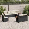 Image de Vidaxl Salon De Jardin 8 Pcs Avec Coussins Noir RÃ©sine TressÃ©e