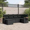 Image de Vidaxl Salon De Jardin 6 Pcs Avec Coussins Noir RÃ©sine TressÃ©e
