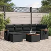 Image de Vidaxl Salon De Jardin 7 Pcs Avec Coussins Noir RÃ©sine TressÃ©e