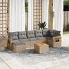 Image de Vidaxl Salon De Jardin Avec Coussins 8 Pcs Beige RÃ©sine TressÃ©e