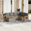 Image de Vidaxl Salon De Jardin Avec Coussins 7 Pcs Beige RÃ©sine TressÃ©e