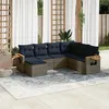 Image de Vidaxl Salon De Jardin 7 Pcs Avec Coussins Gris RÃ©sine TressÃ©e