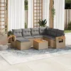 Image de Vidaxl Salon De Jardin Avec Coussins 8 Pcs Beige RÃ©sine TressÃ©e