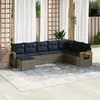 Image de Vidaxl Salon De Jardin 8 Pcs Avec Coussins Gris RÃ©sine TressÃ©e