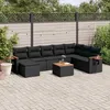 Image de Vidaxl Salon De Jardin 9 Pcs Avec Coussins Noir RÃ©sine TressÃ©e