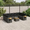 Image de Vidaxl Salon De Jardin 10 Pcs Avec Coussins Noir RÃ©sine TressÃ©e