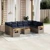 Image de Vidaxl Salon De Jardin 10 Pcs Avec Coussins Gris RÃ©sine TressÃ©e