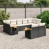 Image de Vidaxl Salon De Jardin 9 Pcs Avec Coussins Noir RÃ©sine TressÃ©e