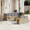 Image de Vidaxl Salon De Jardin Avec Coussins 10 Pcs Beige RÃ©sine TressÃ©e