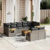 Image de Vidaxl Salon De Jardin Avec Coussins 10 Pcs Gris RÃ©sine TressÃ©e