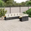 Image de Vidaxl Salon De Jardin 9 Pcs Avec Coussins Noir RÃ©sine TressÃ©e