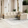 Image de Vidaxl Salon De Jardin Avec Coussins 9 Pcs Beige RÃ©sine TressÃ©e