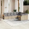 Image de Vidaxl Salon De Jardin Avec Coussins 9 Pcs Beige RÃ©sine TressÃ©e