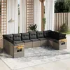 Image de Vidaxl Salon De Jardin Avec Coussins 10 Pcs Gris RÃ©sine TressÃ©e