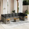 Image de Vidaxl Salon De Jardin 11 Pcs Avec Coussins Gris RÃ©sine TressÃ©e