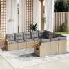 Image de Vidaxl Salon De Jardin Avec Coussins 10 Pcs Beige RÃ©sine TressÃ©e