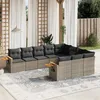 Image de Vidaxl Salon De Jardin Avec Coussins 10 Pcs Gris RÃ©sine TressÃ©e