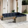Image de Vidaxl Salon De Jardin 10 Pcs Avec Coussins Gris RÃ©sine TressÃ©e