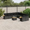 Image de Vidaxl Salon De Jardin 11 Pcs Avec Coussins Noir RÃ©sine TressÃ©e