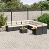 Image de Vidaxl Salon De Jardin 11 Pcs Avec Coussins Noir RÃ©sine TressÃ©e