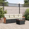 Image de Vidaxl Salon De Jardin 5 Pcs Avec Coussins Noir RÃ©sine TressÃ©e