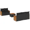 Image de Vidaxl Salon De Jardin 6 Pcs Avec Coussins Noir RÃ©sine TressÃ©e