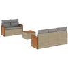 Image de Vidaxl Salon De Jardin Avec Coussins 6 Pcs Beige RÃ©sine TressÃ©e