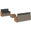 Image de Vidaxl Salon De Jardin 6 Pcs Avec Coussins Gris RÃ©sine TressÃ©e