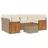 Image de Vidaxl Salon De Jardin Avec Coussins 7 Pcs Beige RÃ©sine TressÃ©e