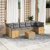 Image de Vidaxl Salon De Jardin Avec Coussins 8 Pcs Beige RÃ©sine TressÃ©e