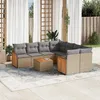 Image de Vidaxl Salon De Jardin Avec Coussins 9 Pcs Beige RÃ©sine TressÃ©e