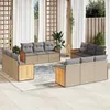 Image de Vidaxl Salon De Jardin Avec Coussins 12 Pcs Beige RÃ©sine TressÃ©e