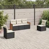 Image de Vidaxl Salon De Jardin 5 Pcs Avec Coussins Noir RÃ©sine TressÃ©e