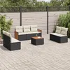 Image de Vidaxl Salon De Jardin 8 Pcs Avec Coussins Noir RÃ©sine TressÃ©e