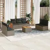 Image de Vidaxl Salon De Jardin 8 Pcs Avec Coussins Gris RÃ©sine TressÃ©e