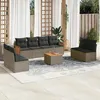 Image de Vidaxl Salon De Jardin 9 Pcs Avec Coussins Gris RÃ©sine TressÃ©e