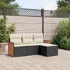 Image de Vidaxl Salon De Jardin 4 Pcs Avec Coussins Noir RÃ©sine TressÃ©e