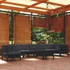 Image de Vidaxl Salon De Jardin 6 Pcs Avec Coussins Gris RÃ©sine TressÃ©e