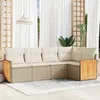 Image de Vidaxl Salon De Jardin Avec Coussins 5 Pcs Beige RÃ©sine TressÃ©e