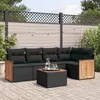 Image de Vidaxl Salon De Jardin 6 Pcs Avec Coussins Noir RÃ©sine TressÃ©e