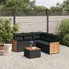 Image de Vidaxl Salon De Jardin 6 Pcs Avec Coussins Noir RÃ©sine TressÃ©e
