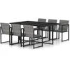 Image de Vidaxl Salon De Jardin 6 Pcs Avec Coussins Noir RÃ©sine TressÃ©e