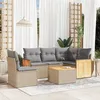 Image de Vidaxl Salon De Jardin Avec Coussins 6 Pcs Beige RÃ©sine TressÃ©e